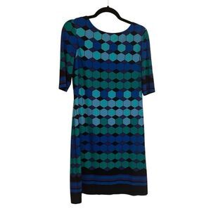 Eliza J blue and green colorful slip dress- size 6